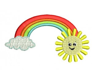 Stickdatei - Regenbogen Sonne